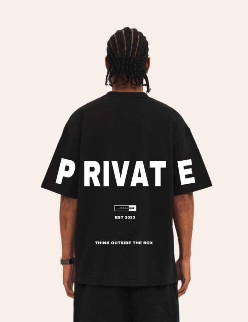 Black oversized drop-shoulder t-shirt ( Private )