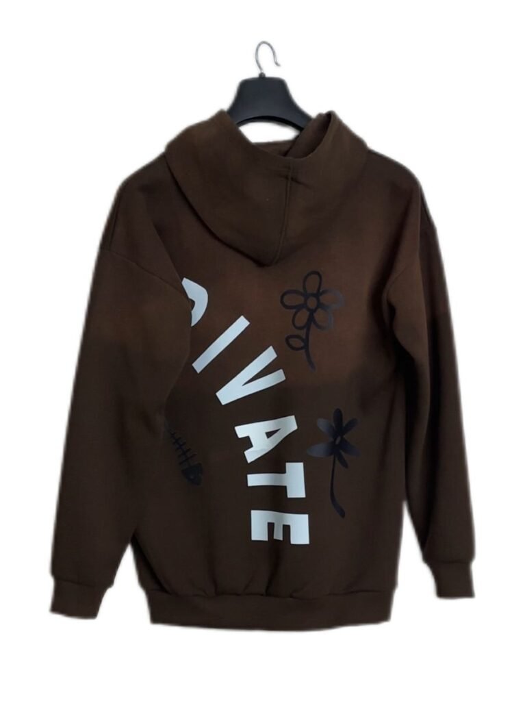 Dye Brown Relaxed Fit hoodie ( Perfect print )