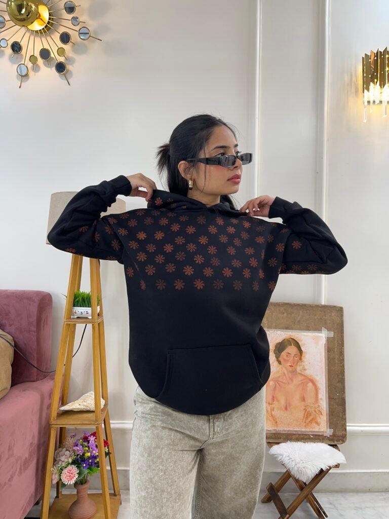 Black Flora Hoodie