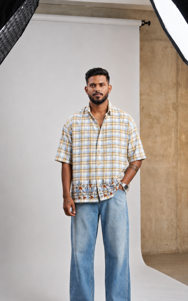 Desert Bloom Embroidery Shirt